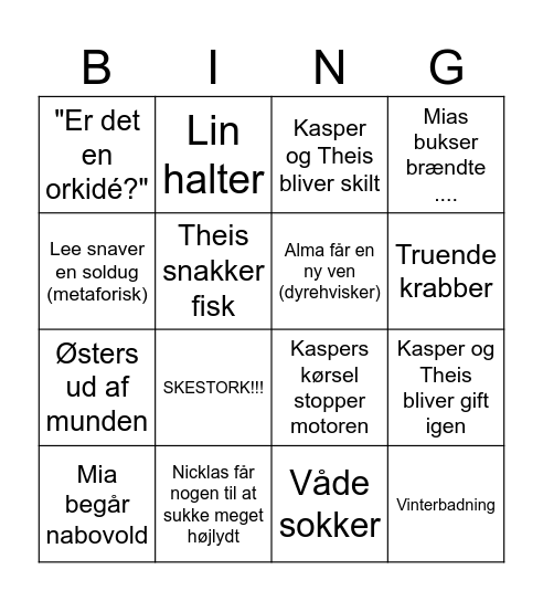 Sidste feltkursus Bingo Card