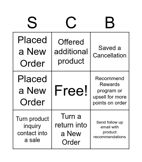 Sales Conversion Bingo Card
