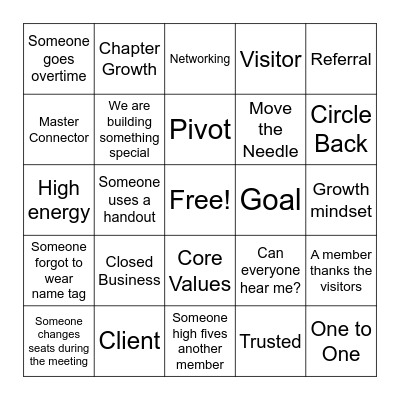 TRUE NORTH TABLE TAKEDOWN Bingo Card