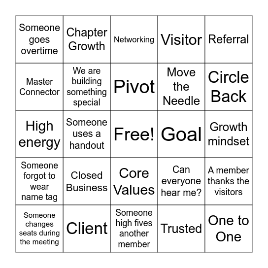 TRUE NORTH TABLE TAKEDOWN Bingo Card