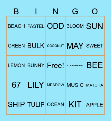 SIK Bingo Card