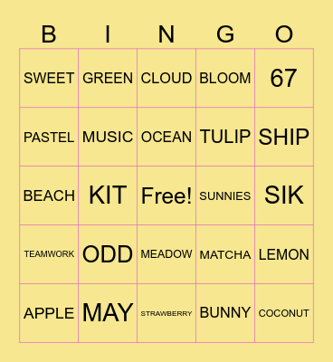 SIK BINGO Card