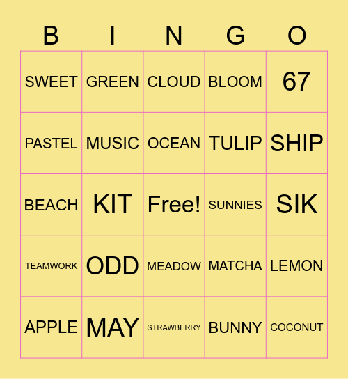 SIK BINGO Card