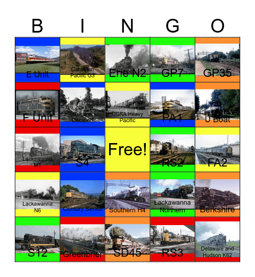 A Look Back at the Erie and Lackawanna Railroads Bingo Card