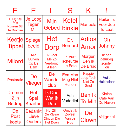 Smartlappen en Levensliederen Bingo Card