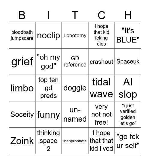 GDmeme bingo Card