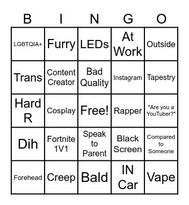 Omegle Bingo Card