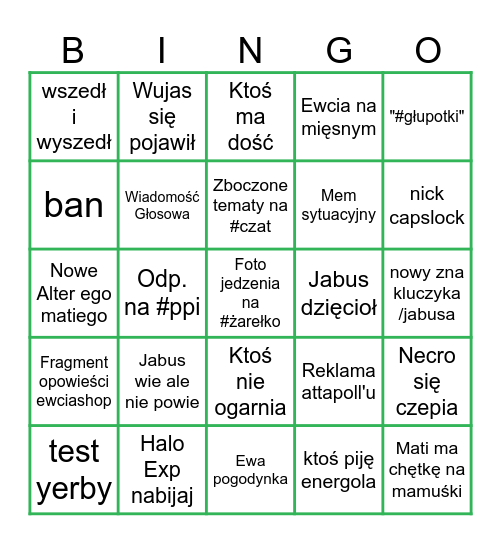 12.05 Bingo Card