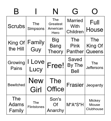TV Show BINGO Card
