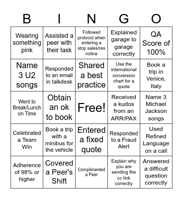 FDK CEC BINGO Card