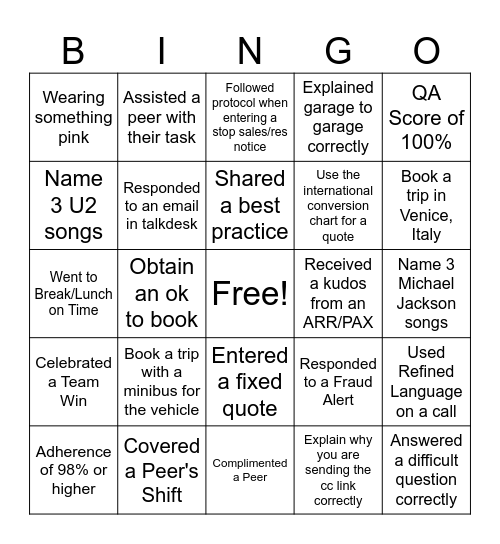 FDK CEC BINGO Card