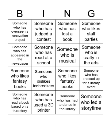 Library Bingo Card