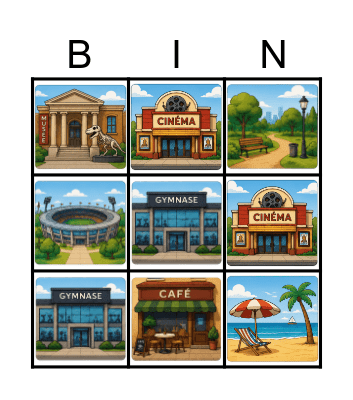 Bingo Français Bingo Card