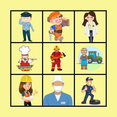 Professions Bingo Card