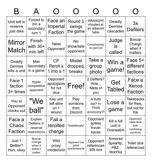 BAO Bingo 2026 Bingo Card