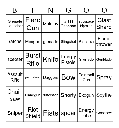 Roblox Rivals Bingo Card