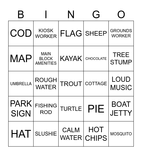 Wyangala Waters Bingo! Bingo Card
