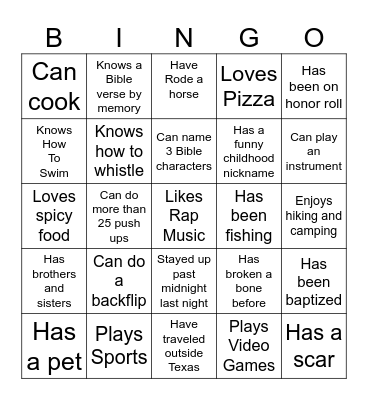 Boys2Men Bingo Card