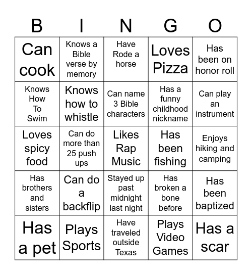 Boys2Men Bingo Card