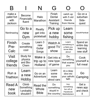 Summer 2026 Bingo Card