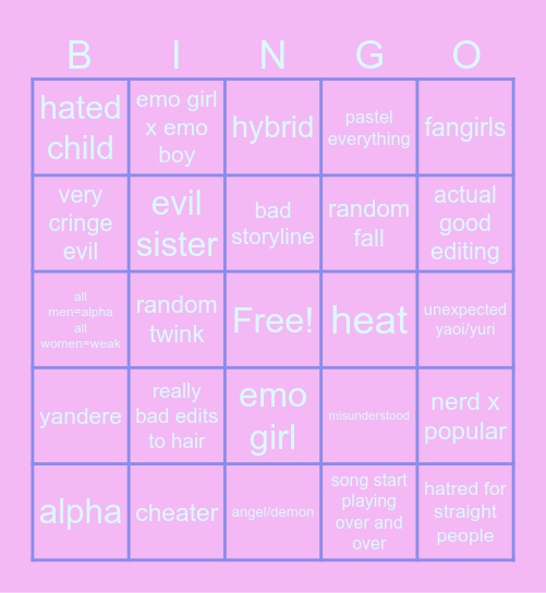 gacha Bingo Card