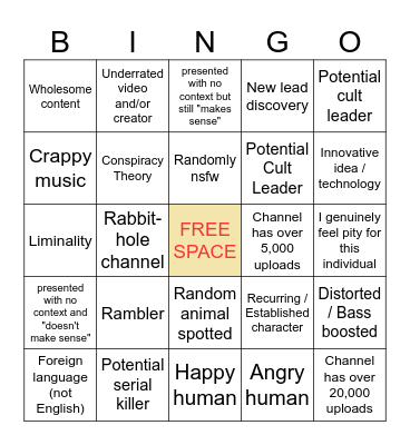 Sasha’s board Bingo Card