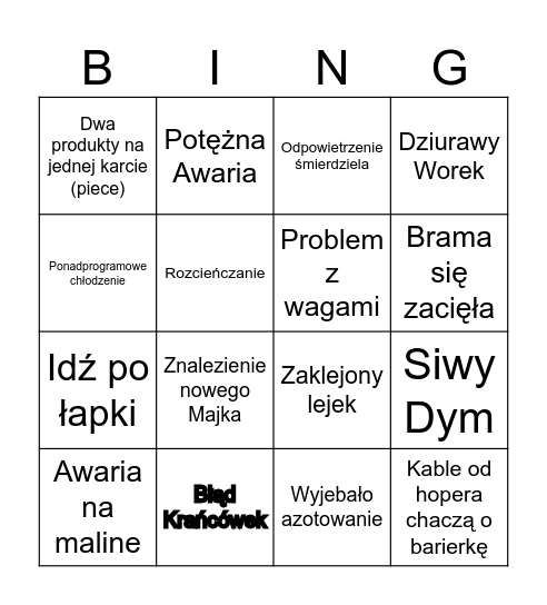 MOGUL Bingo Card
