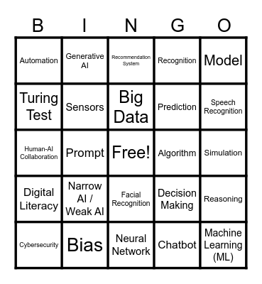 AI Bingo ! Bingo Card