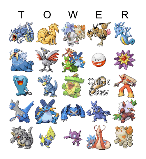 Pokemon Ruby Sapphire Battle Tower Lv.50 Bingo Card