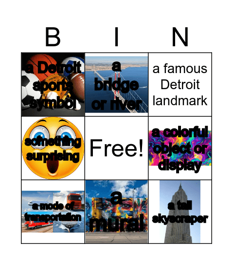 Detroit Bingo Card