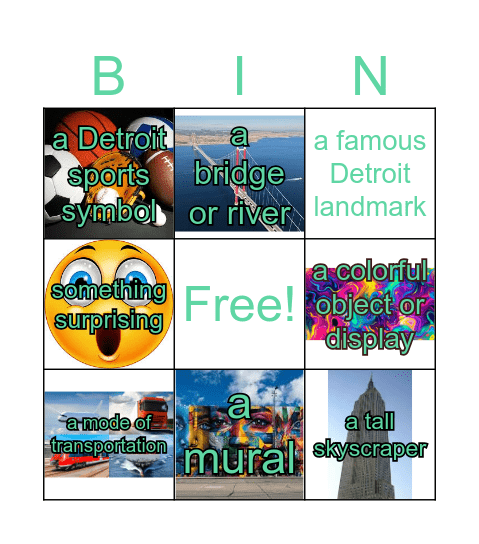 Detroit Bingo Card