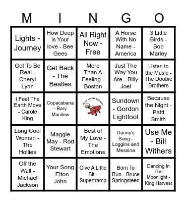 All 70's All the Time! Bingo Card