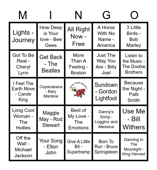 All 70's All the Time! Bingo Card