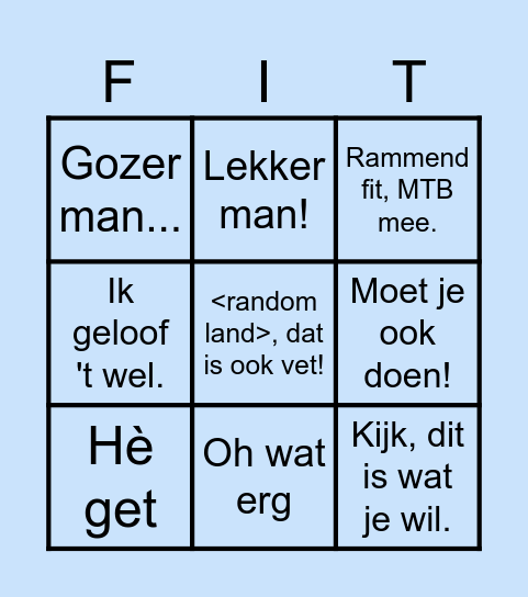 Bassie Bingo Card