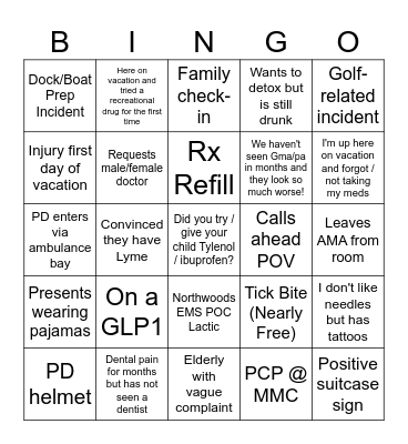 Memorial Day ED BINGO Card