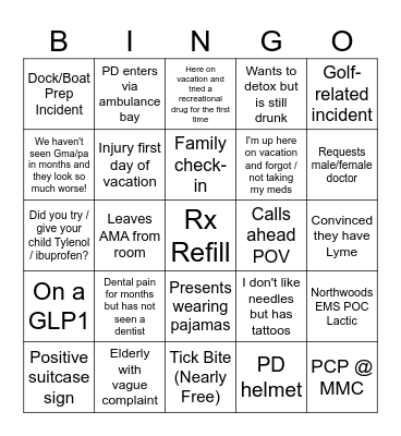 Memorial Day ED BINGO Card