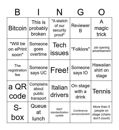 EC Rump Session Bingo Card