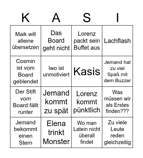dings Bingo Card