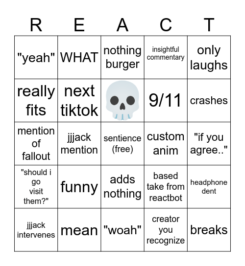 reactbot bingo Card