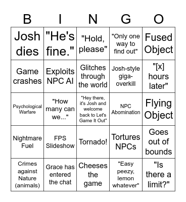 Let´s game it out Bingo Card