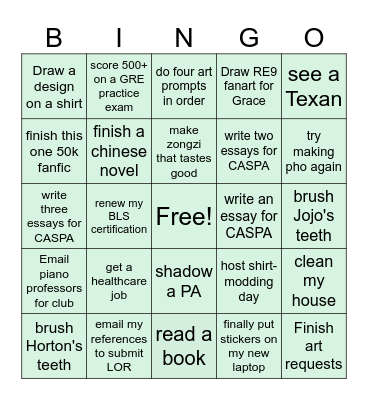 Anna bloop dee boop Bingo Card