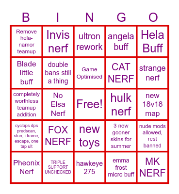 SEASON 8 - BYE BYE FPS Bingo Card