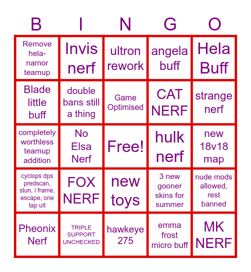 SEASON 8 - BYE BYE FPS Bingo Card