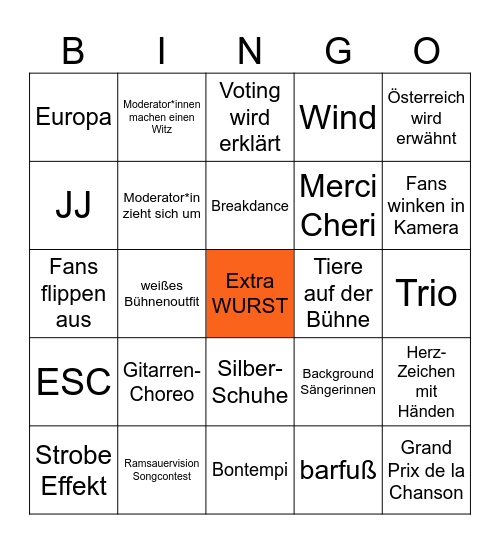 Ramsauervision Bingo Contest Bingo Card
