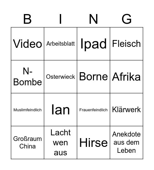 Sulingo Bingo Card