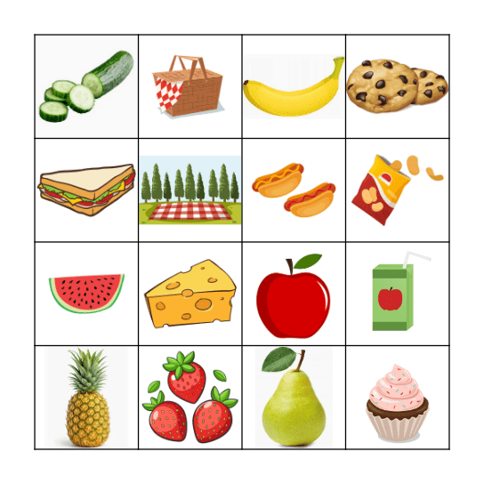 Picnic Bingo Card