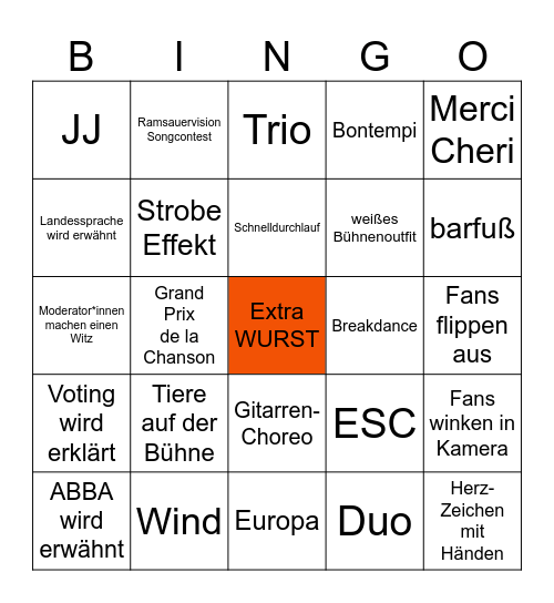 Ramsauervision Bingo Contest Bingo Card