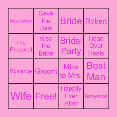 Sarah Bingo! Bingo Card