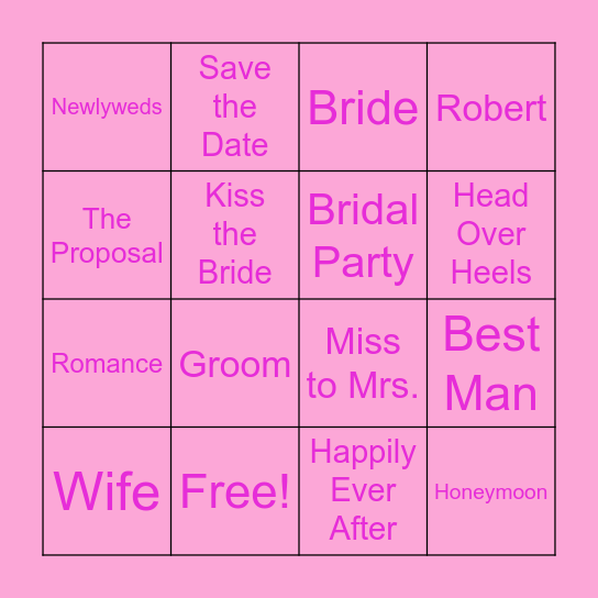 Sarah Bingo! Bingo Card