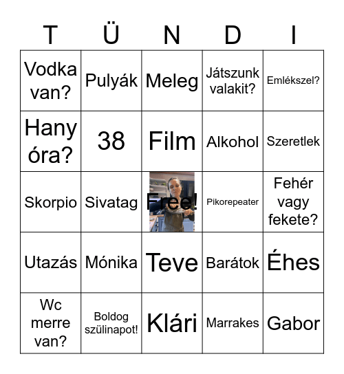 SZÜLIBINGO Card